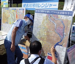 洪水ハザードマップ体験展示