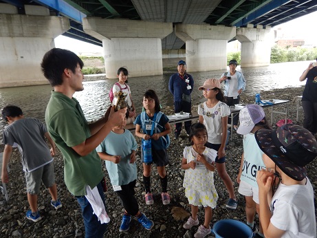 猪名川の生き物の観察