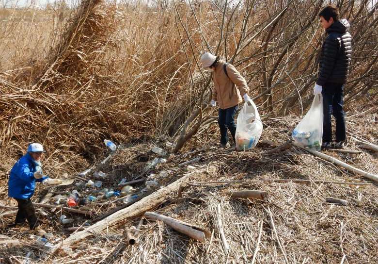 ゴミ拾いのようす