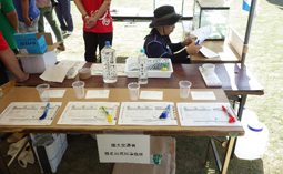 水質調査を体験できるコーナー